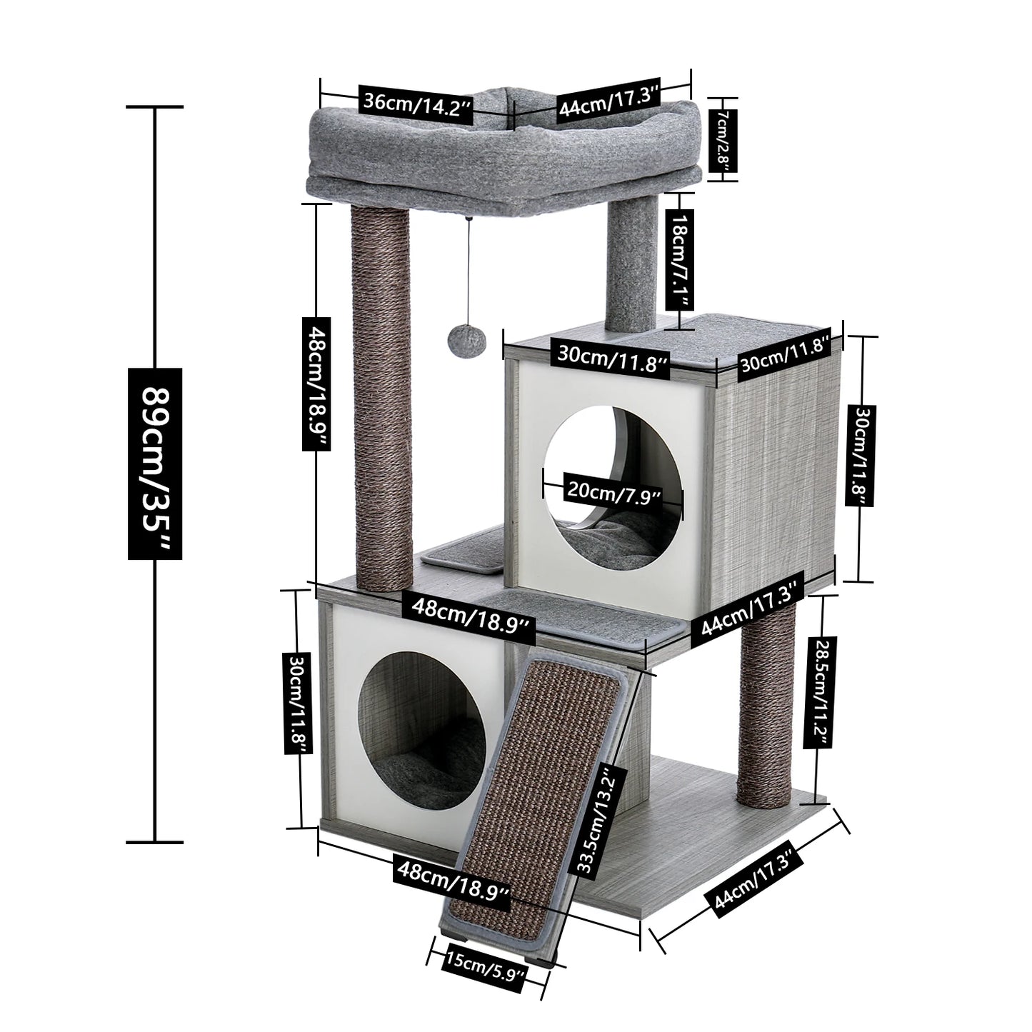 Wood Cat Scratcher Luxury Cat Tree Condo