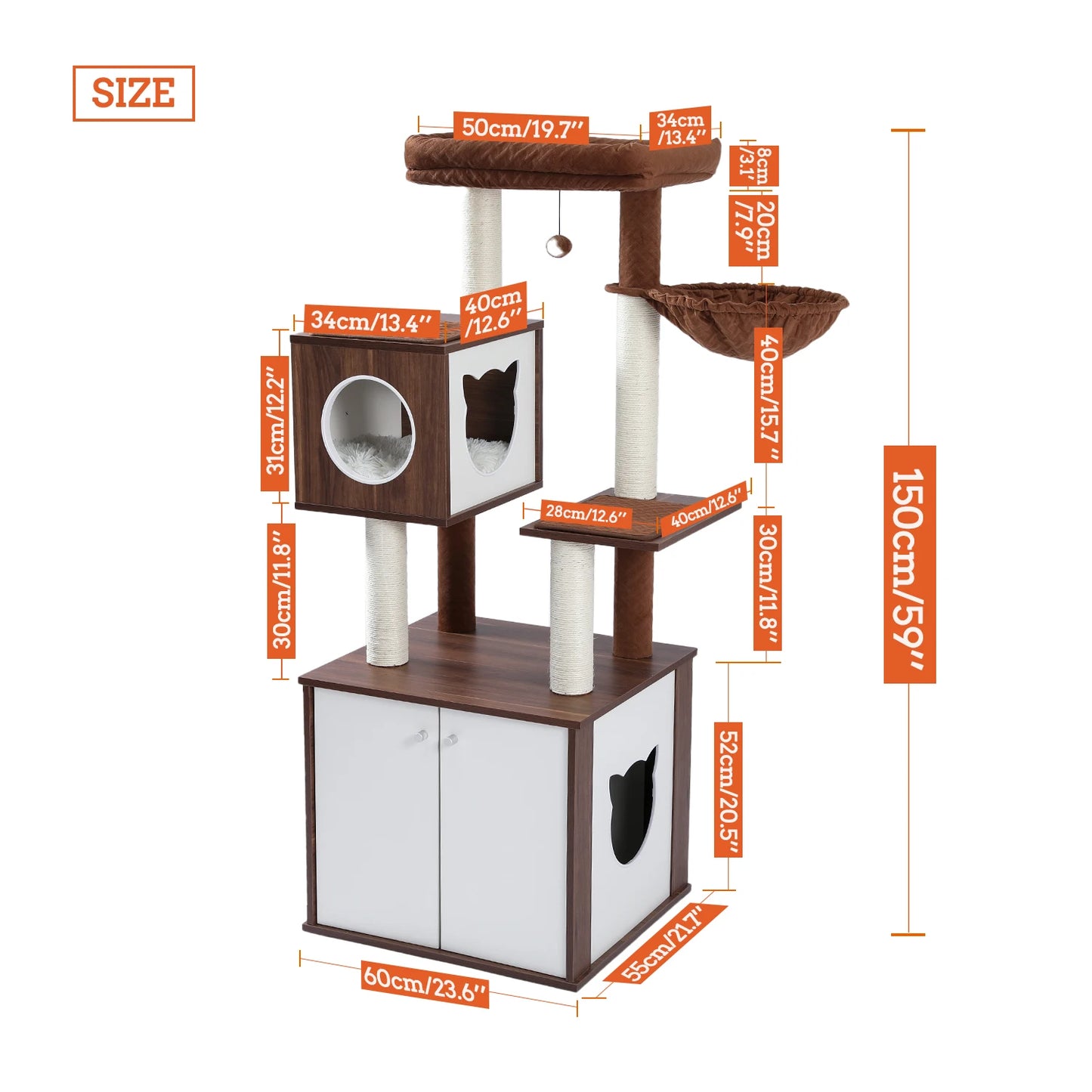 Wood Cat Scratcher Luxury Cat Tree Condo