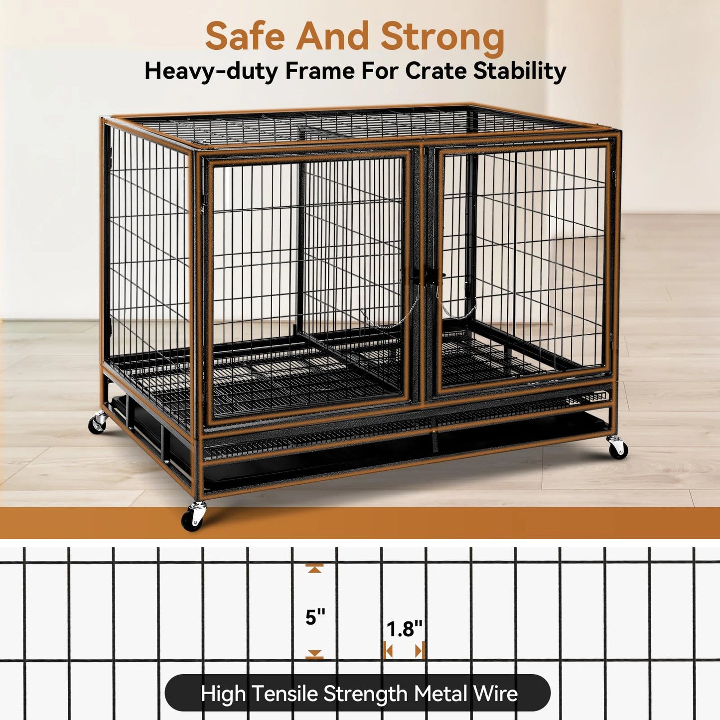 Heavy Duty Dog Crate Large Metal