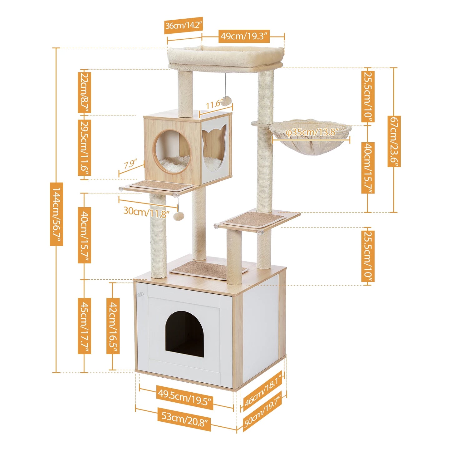 Indoor Wood Cat Tower