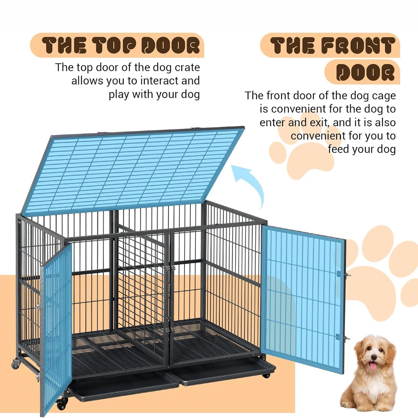 Heavy Duty Dog Crate Large Metal