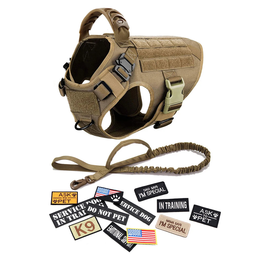 Dog Harness Collar Leash Bags Patches Set