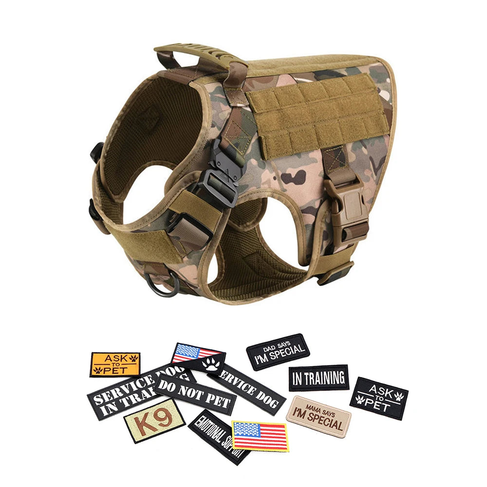 Dog Harness Collar Leash Bags Patches Set