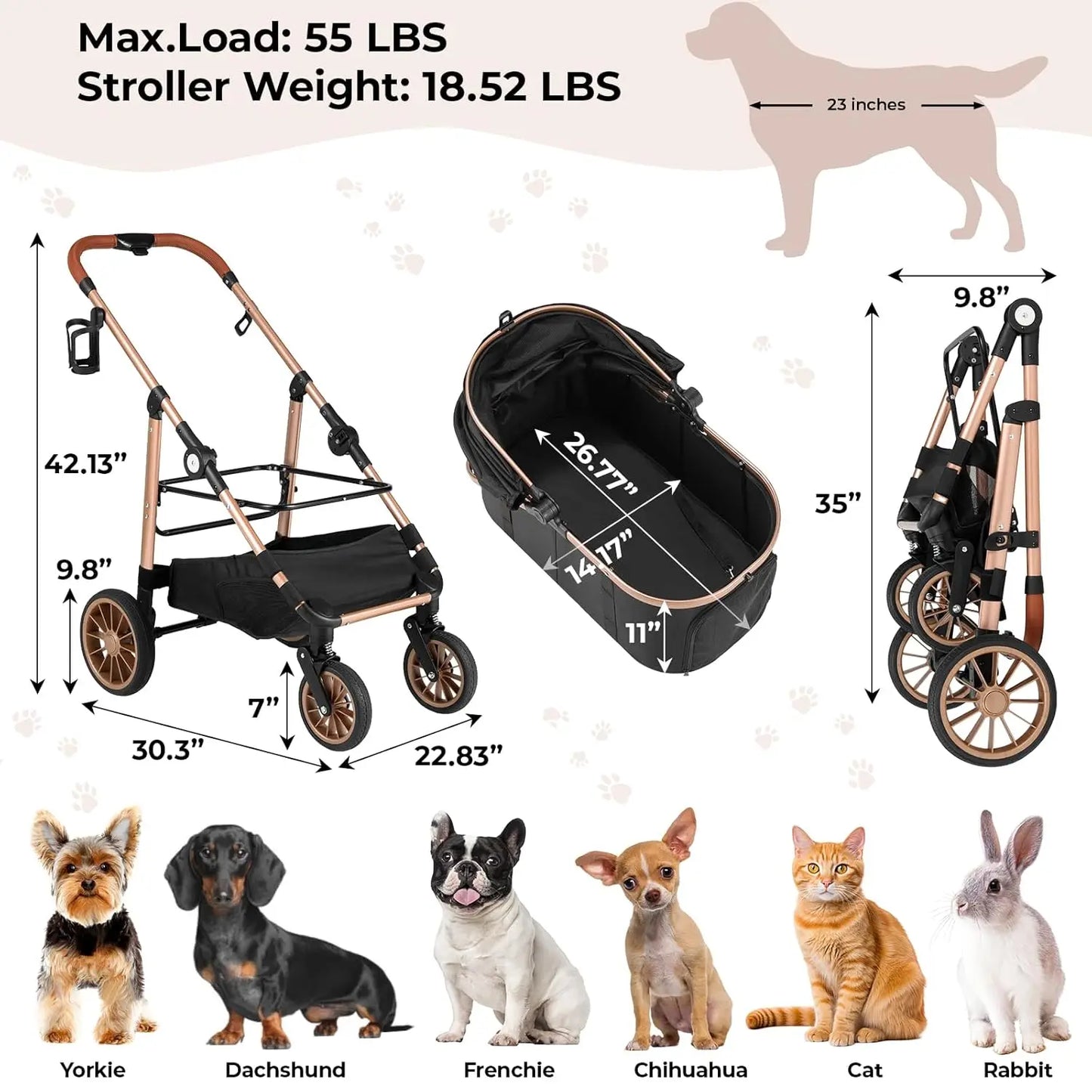2in1 Dog Buggy Stroller