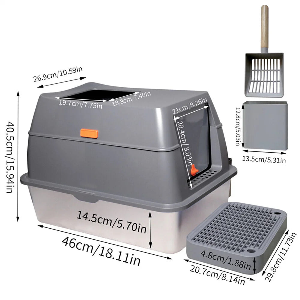 XXL Stainless Steel Cat Litter Box