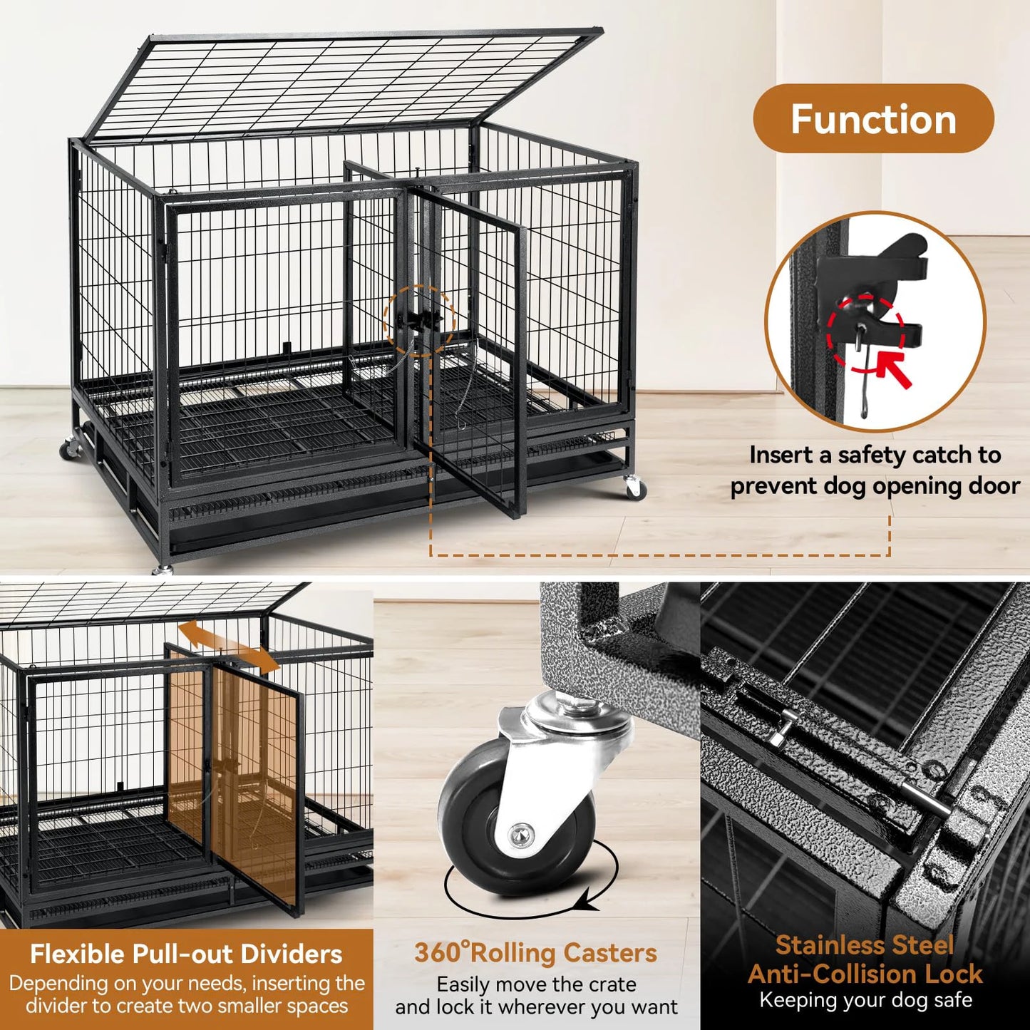 Heavy Duty Dog Crate Large Metal
