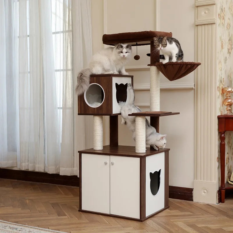 Wood Cat Scratcher Luxury Cat Tree Condo