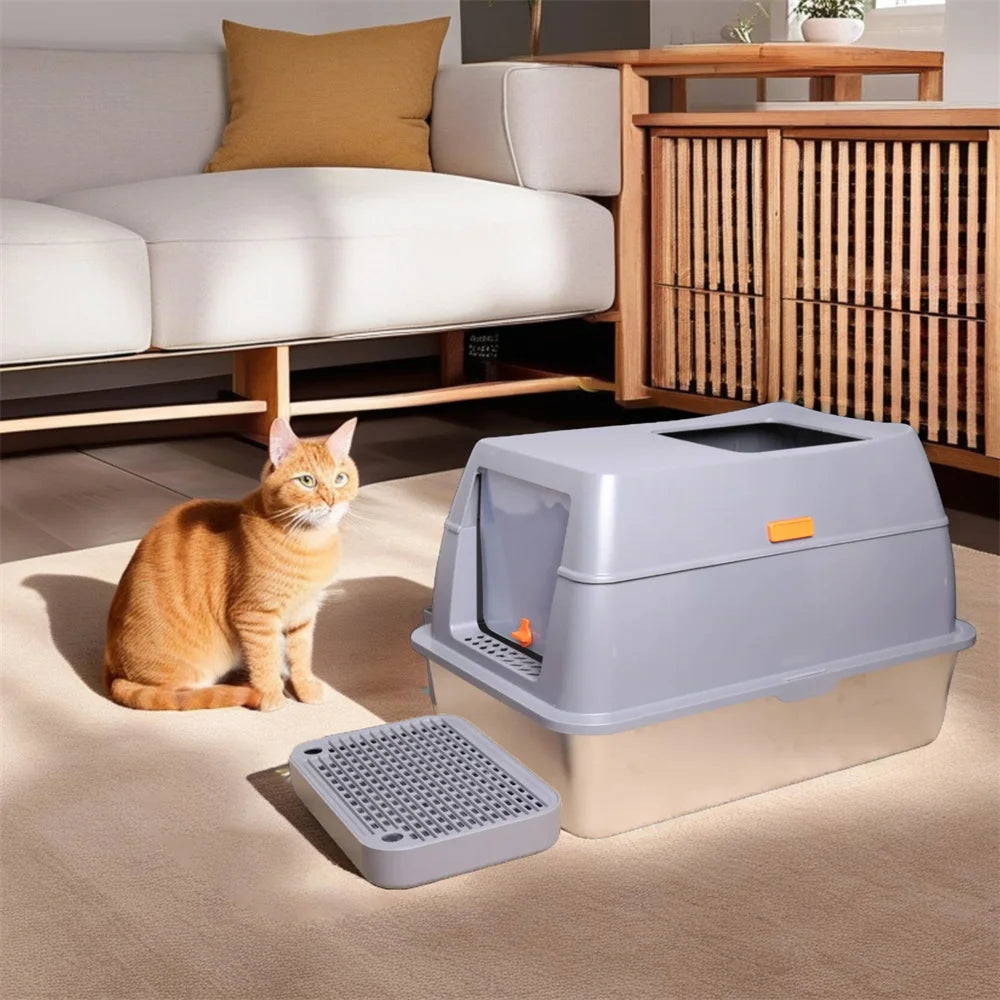 XXL Stainless Steel Cat Litter Box
