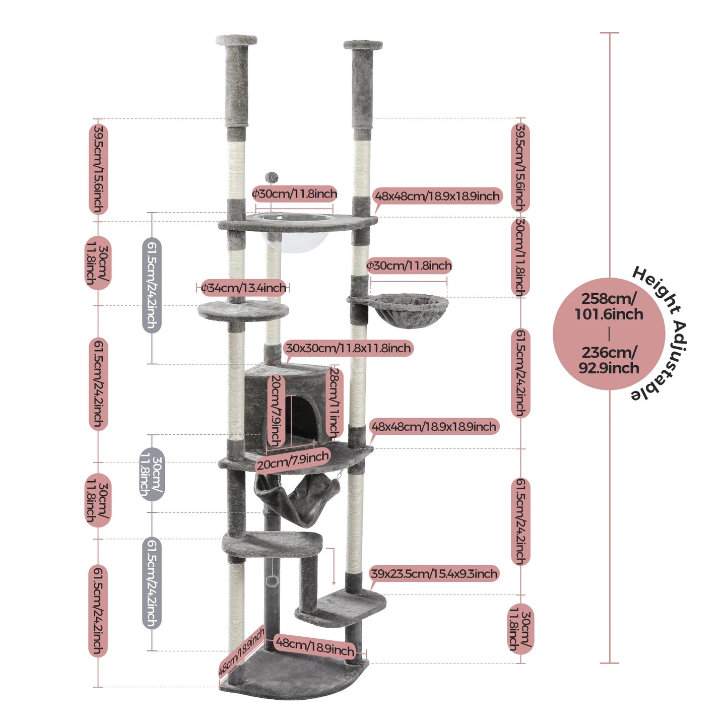 Multi-Level Tall Cat Tree