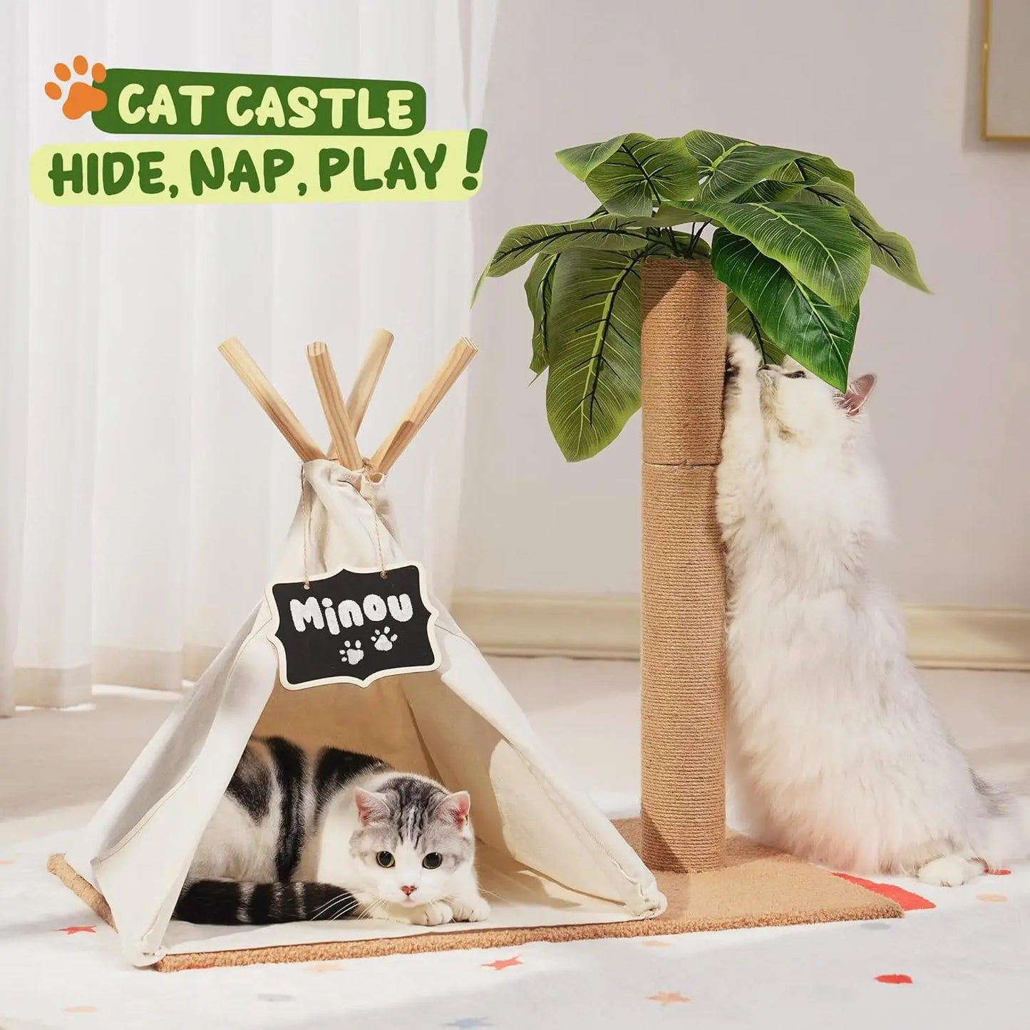 Cats Scratching Post Teepee