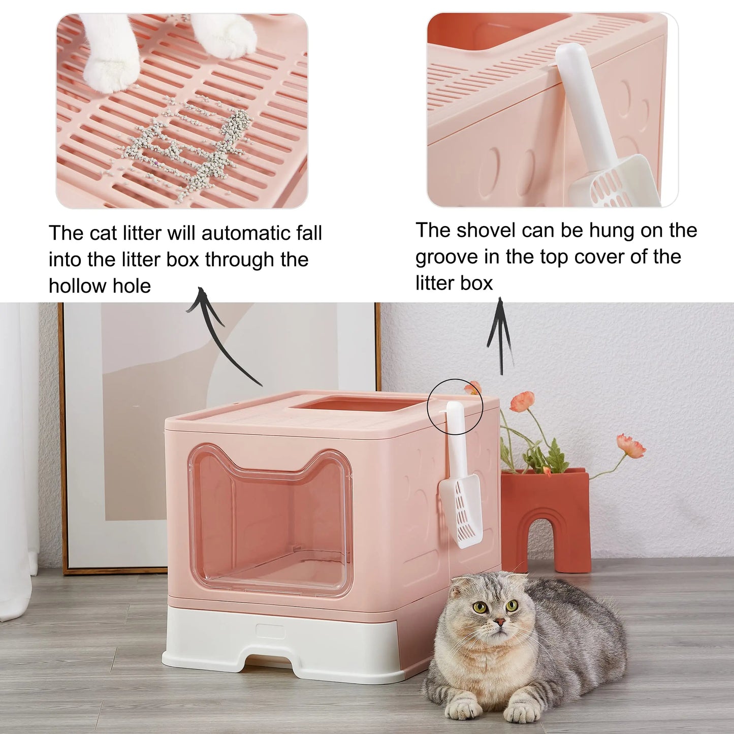 Collapsible Litter Pan, Splash-Proof Cat Toilet