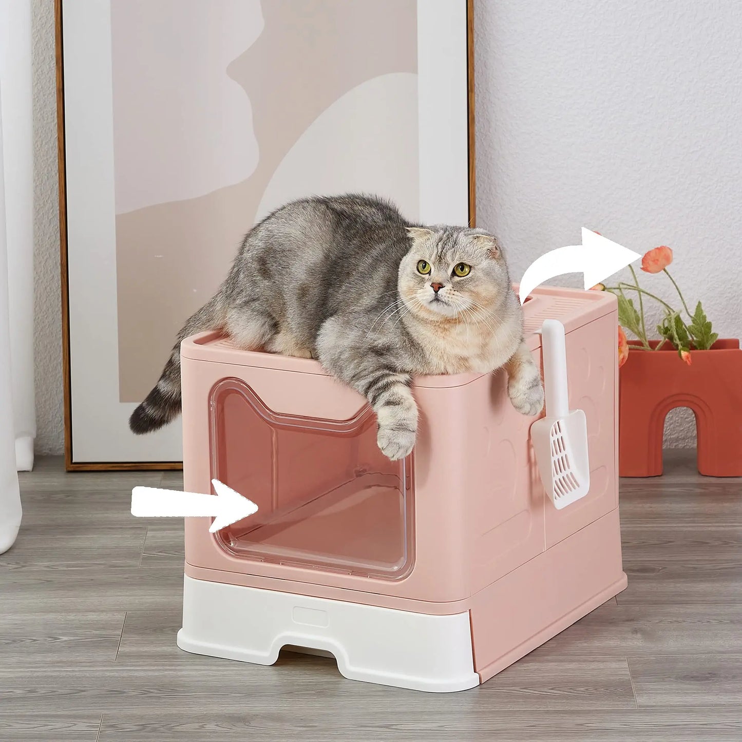 Collapsible Litter Pan, Splash-Proof Cat Toilet