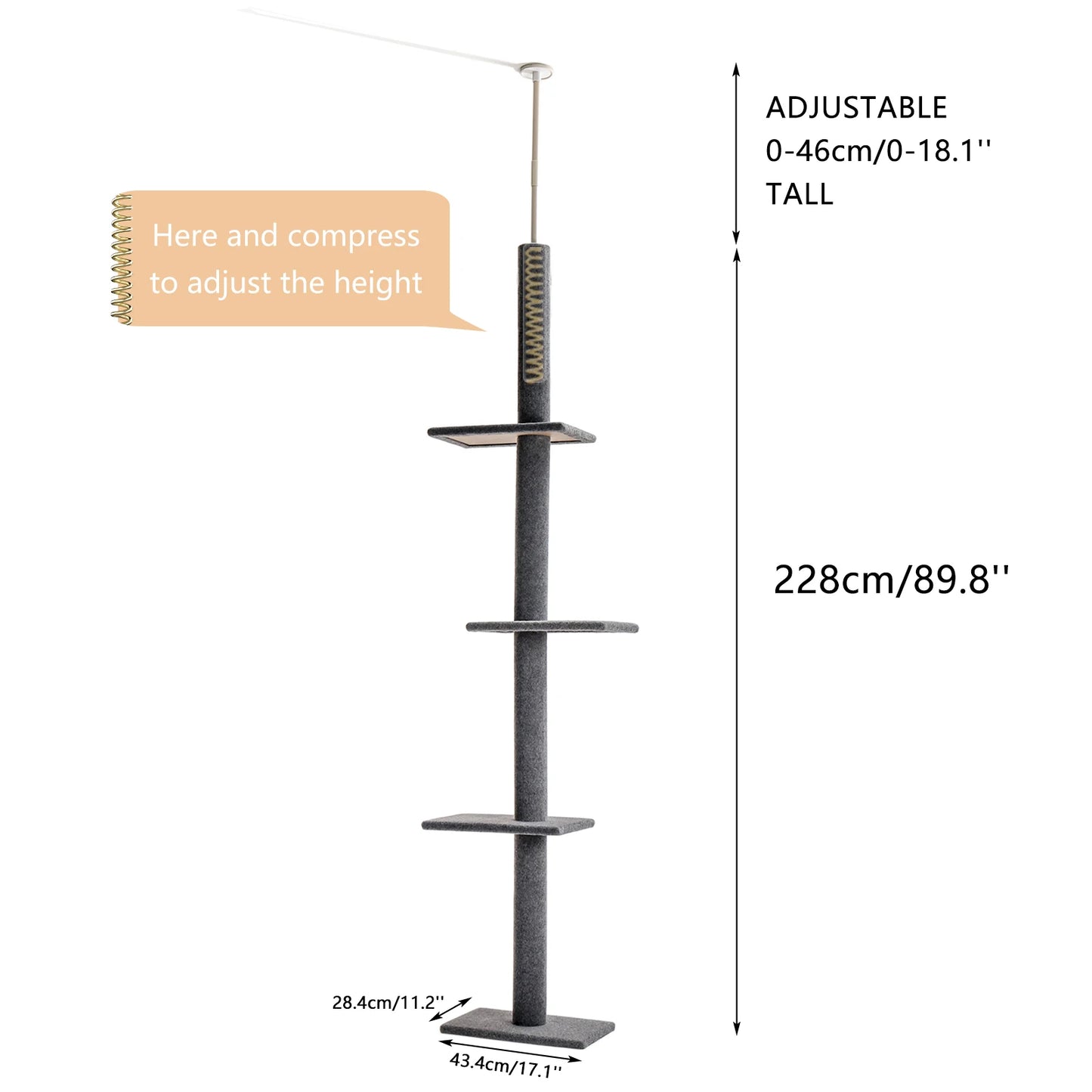 Adjustable Height Cat Tree