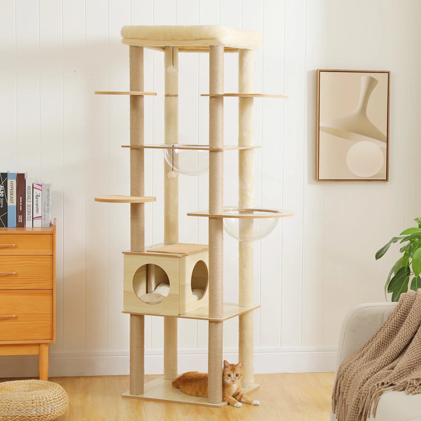 Indoor Wood Cat Tower