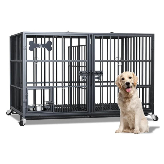 Dog Crate Double Door Cage,