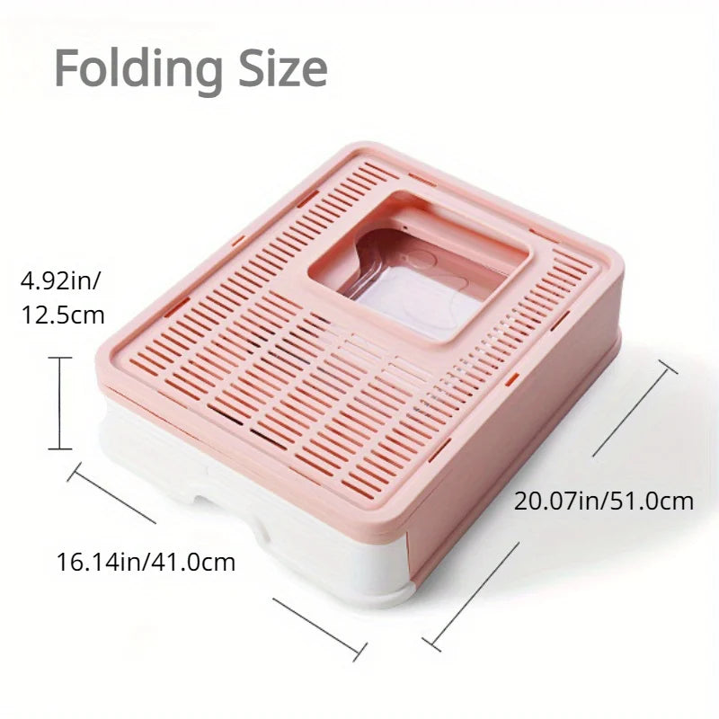 Collapsible Litter Pan, Splash-Proof Cat Toilet