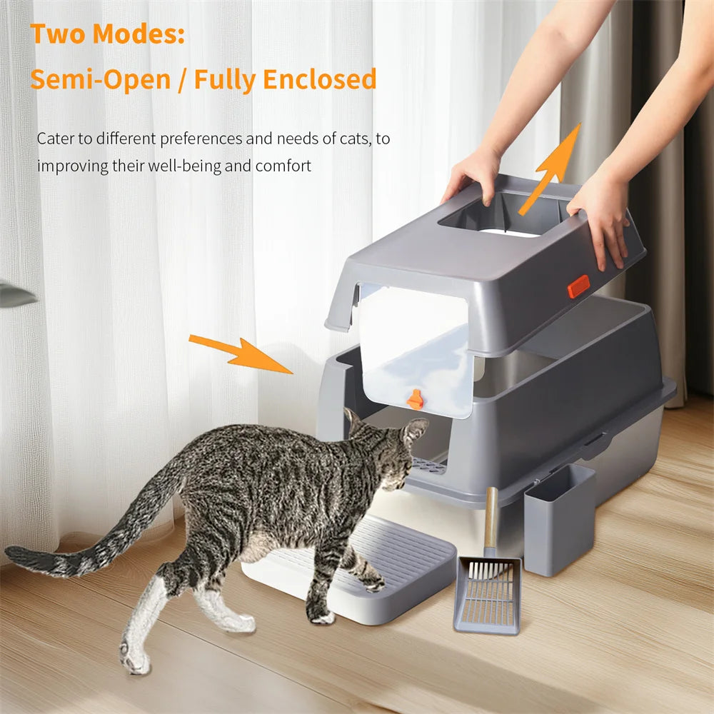XXL Stainless Steel Cat Litter Box