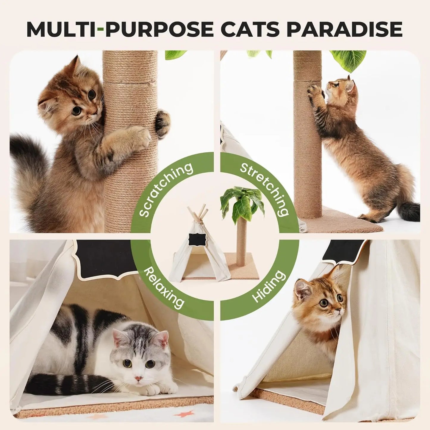 Cats Scratching Post Teepee