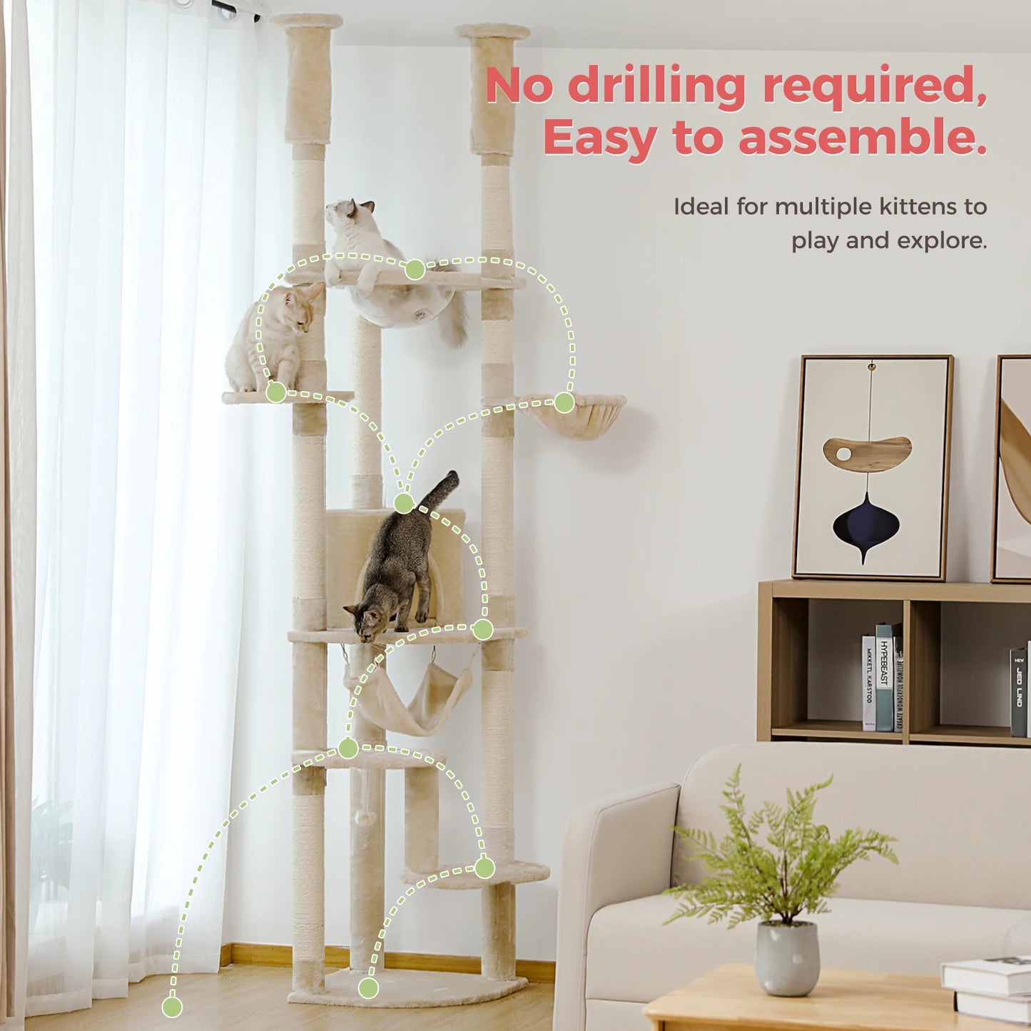 Multi-Level Tall Cat Tree