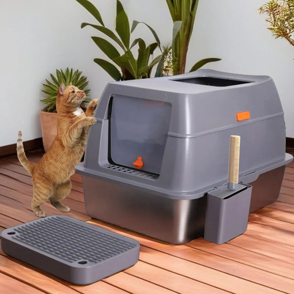 XXL Stainless Steel Cat Litter Box