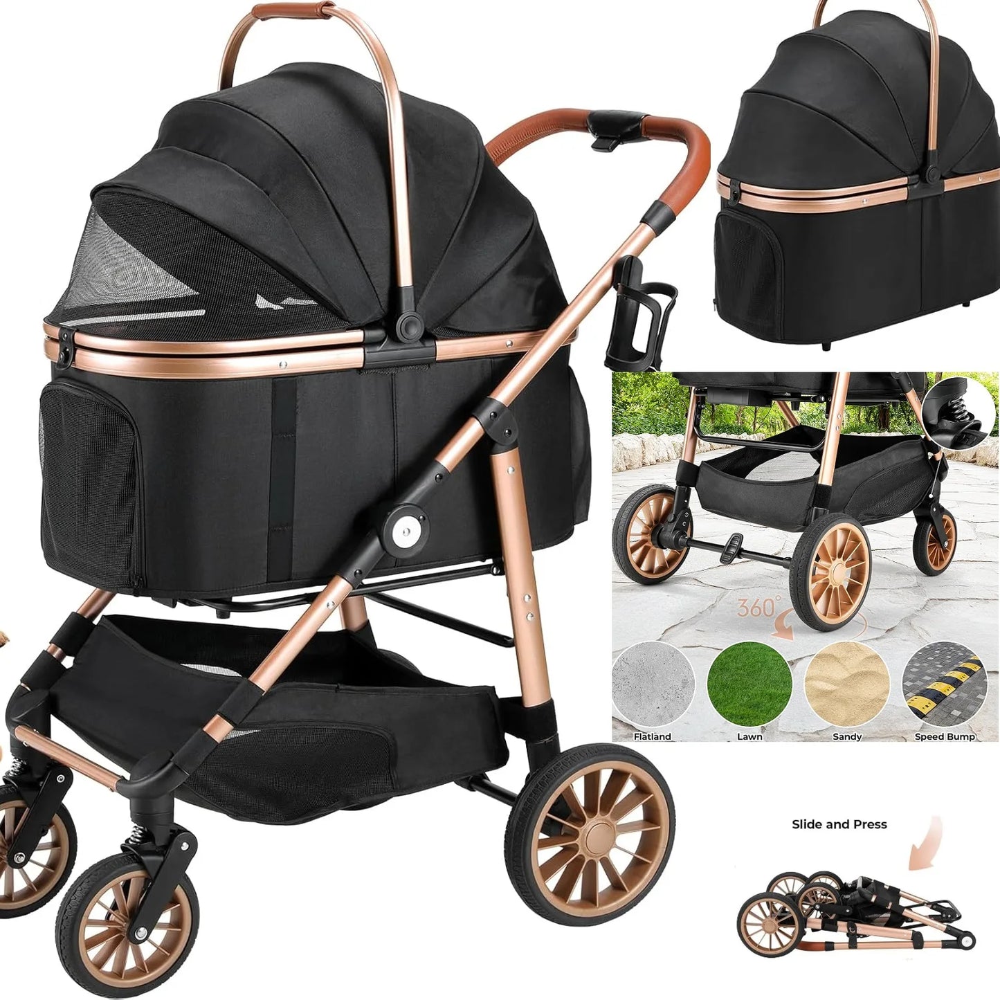2in1 Dog Buggy Stroller