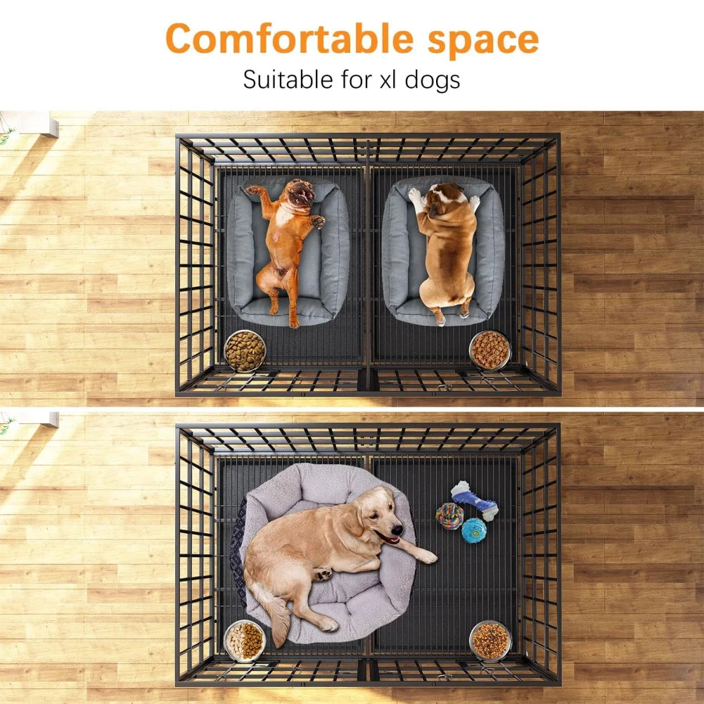 Dog Crate Double Door Cage,