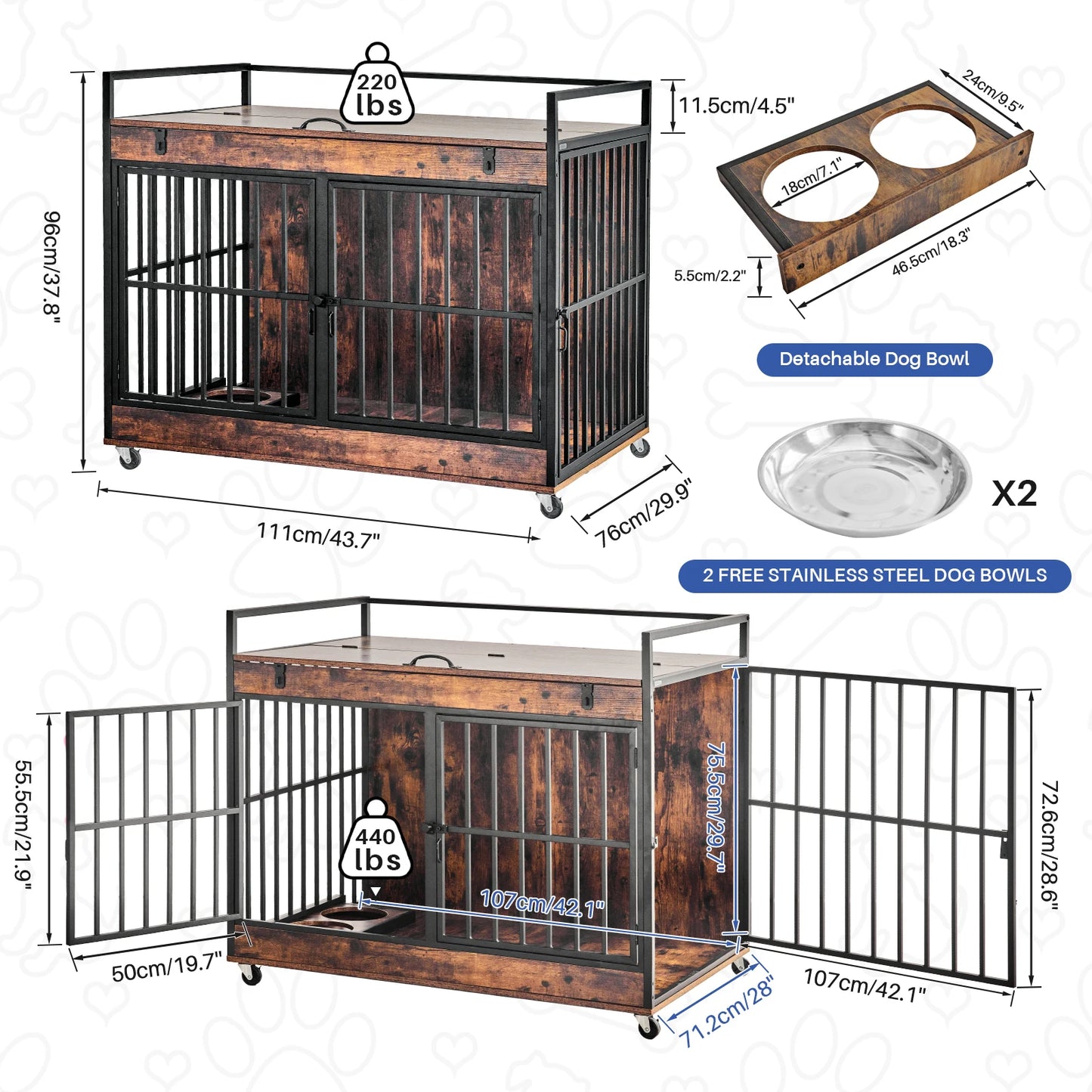 Dog Crate Furniture End Table