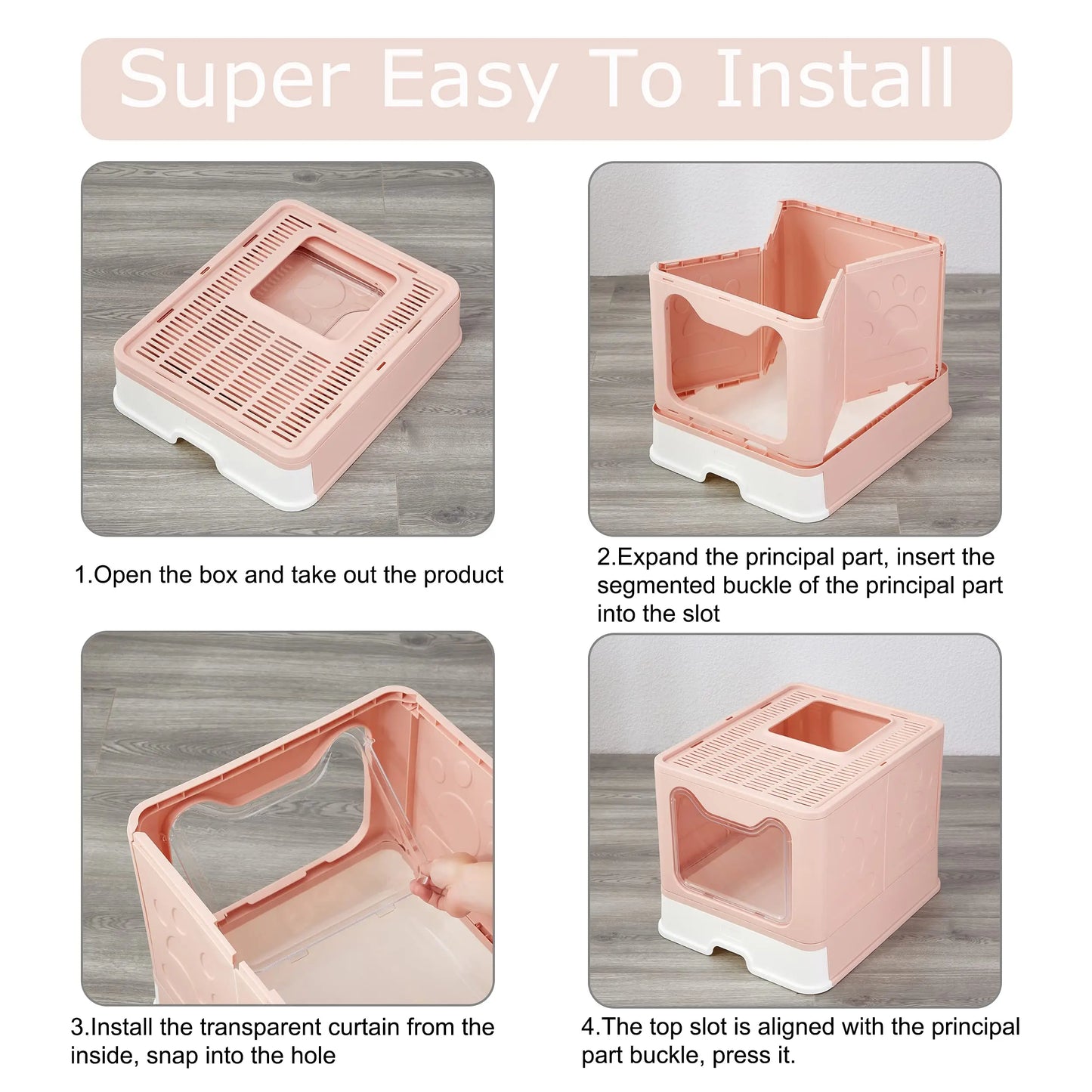 Collapsible Litter Pan, Splash-Proof Cat Toilet