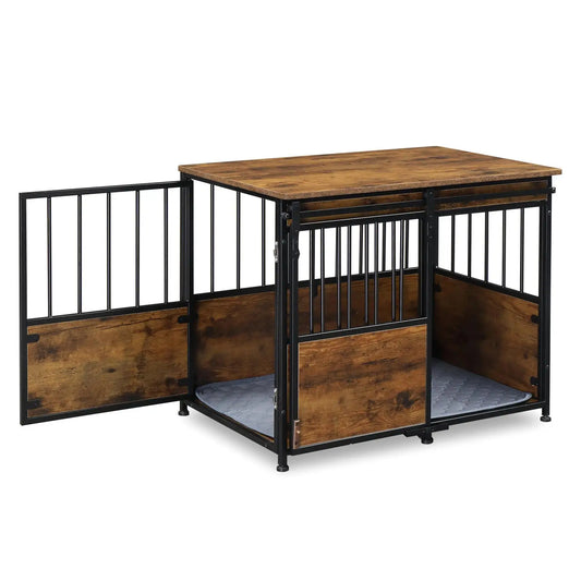 Rustic Brown Dog Crate Furniture