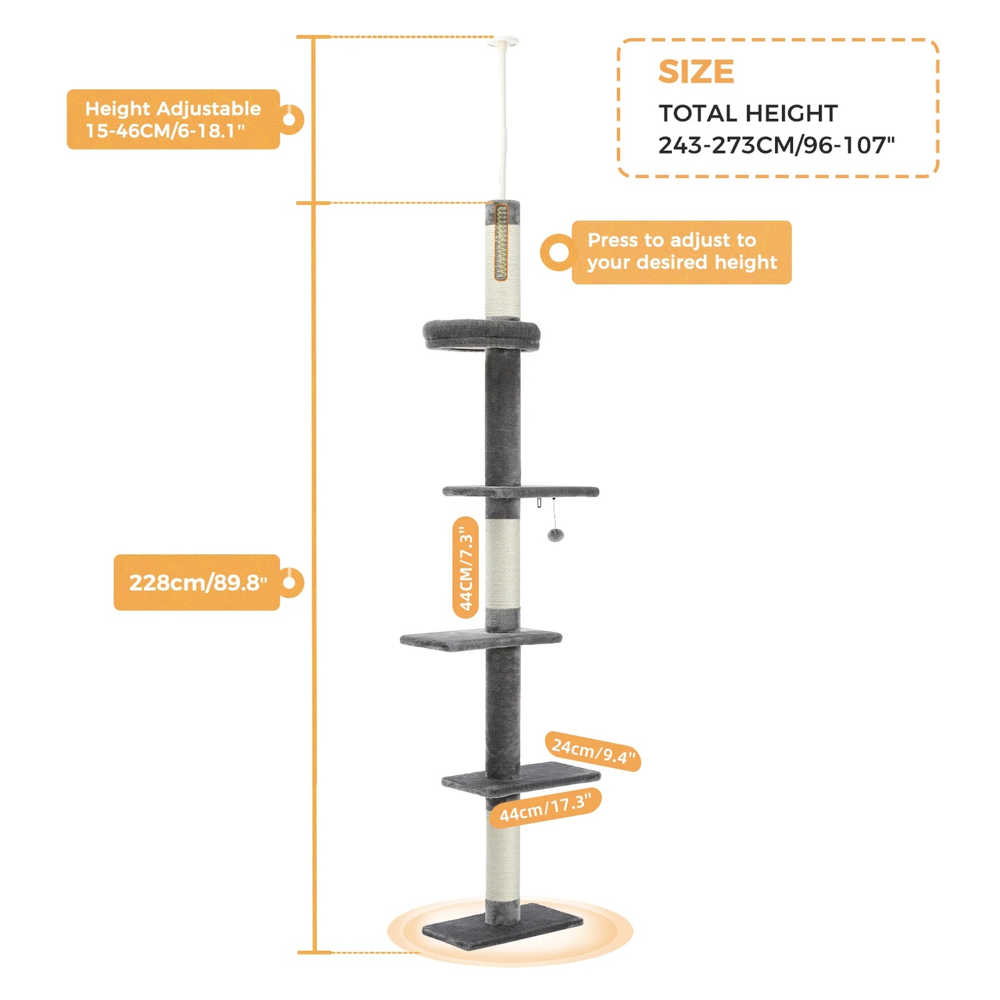 Adjustable Height Cat Tree