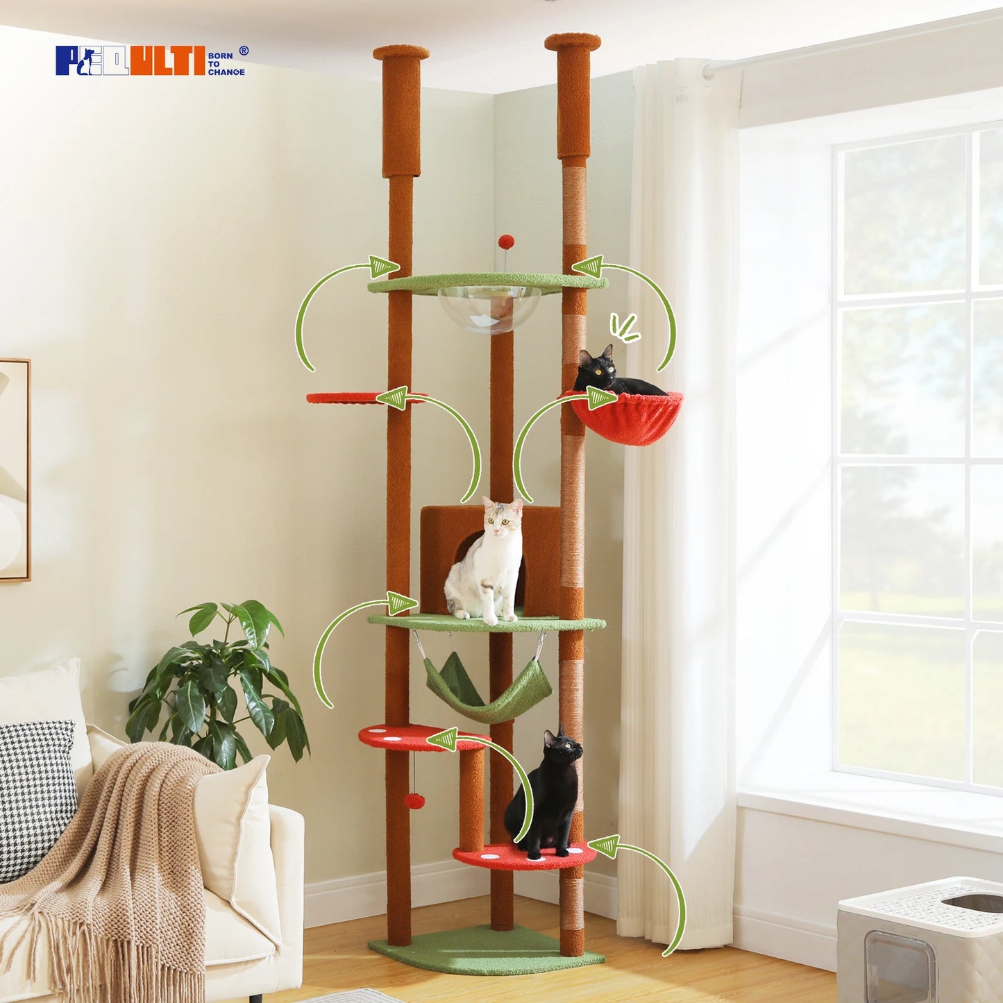 Multi-Level Tall Cat Tree
