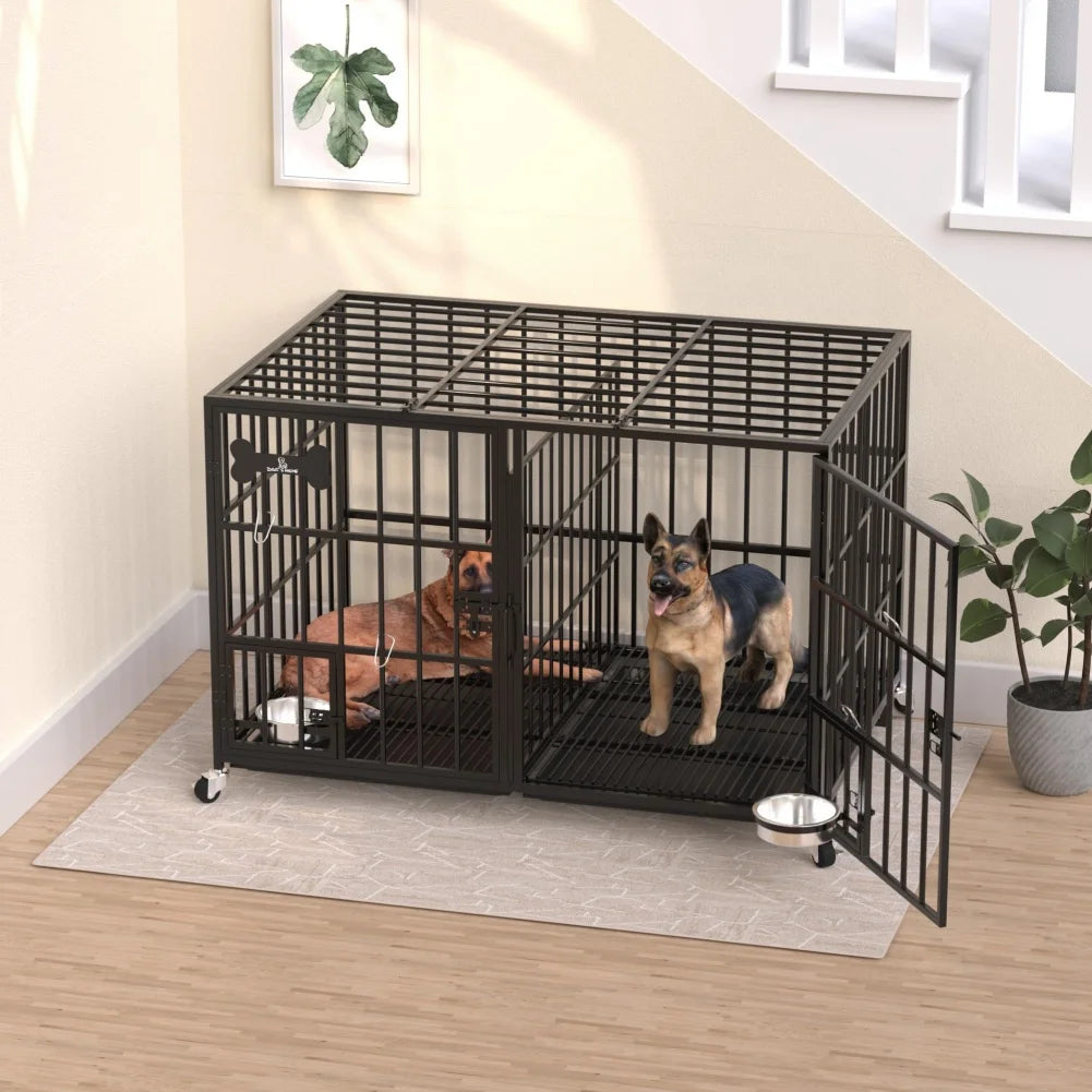 Dog Crate Double Door Cage,