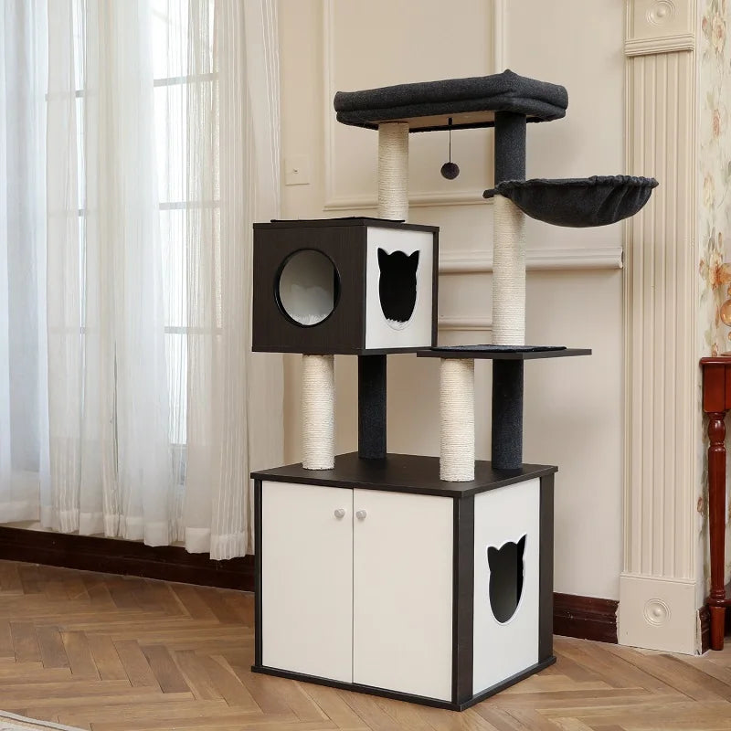 Wood Cat Scratcher Luxury Cat Tree Condo