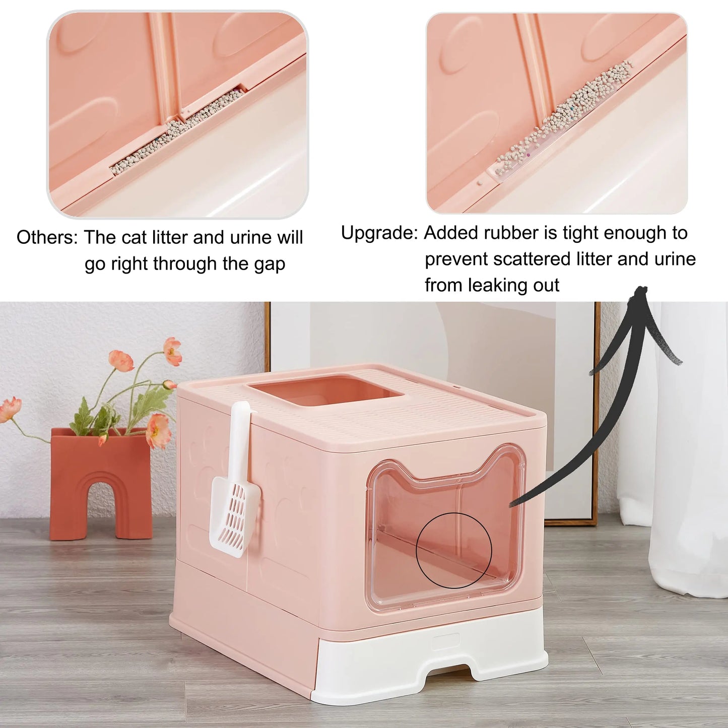 Collapsible Litter Pan, Splash-Proof Cat Toilet