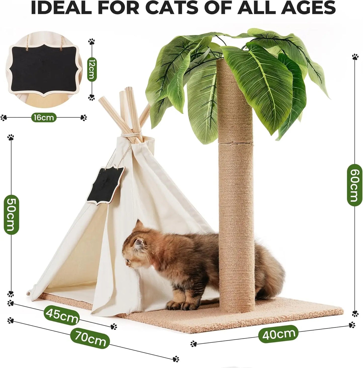 Cats Scratching Post Teepee
