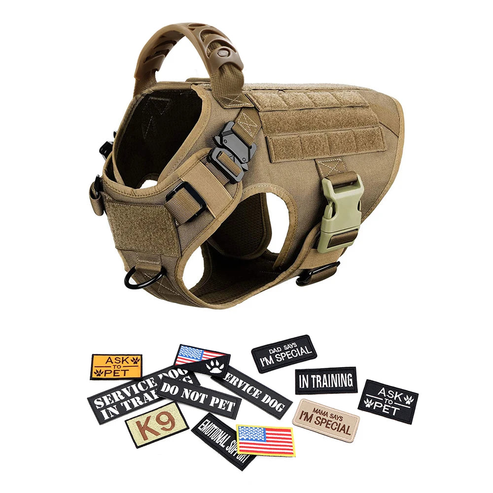 Dog Harness Collar Leash Bags Patches Set