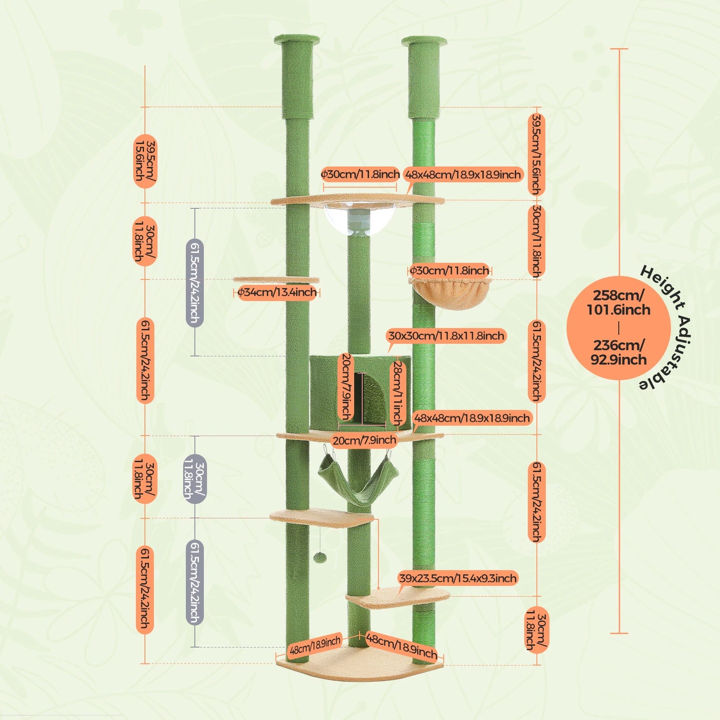 Multi-Level Tall Cat Tree