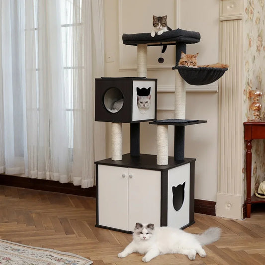 Wood Cat Scratcher Luxury Cat Tree Condo