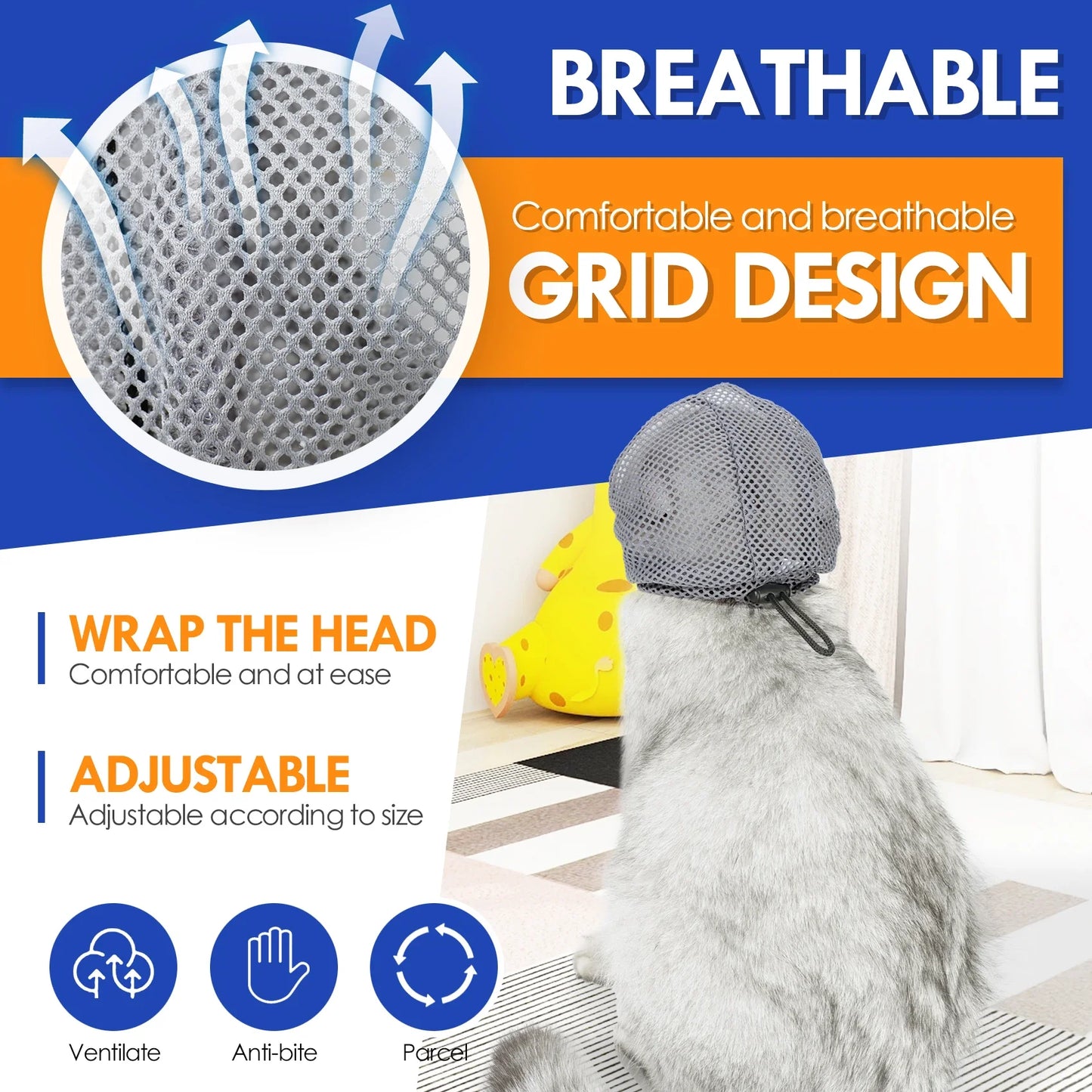 Adjustable Transparent Anti-Bite Cat Mask