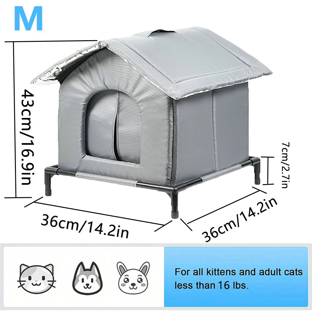 Heated Cat House Waterproof Insulated