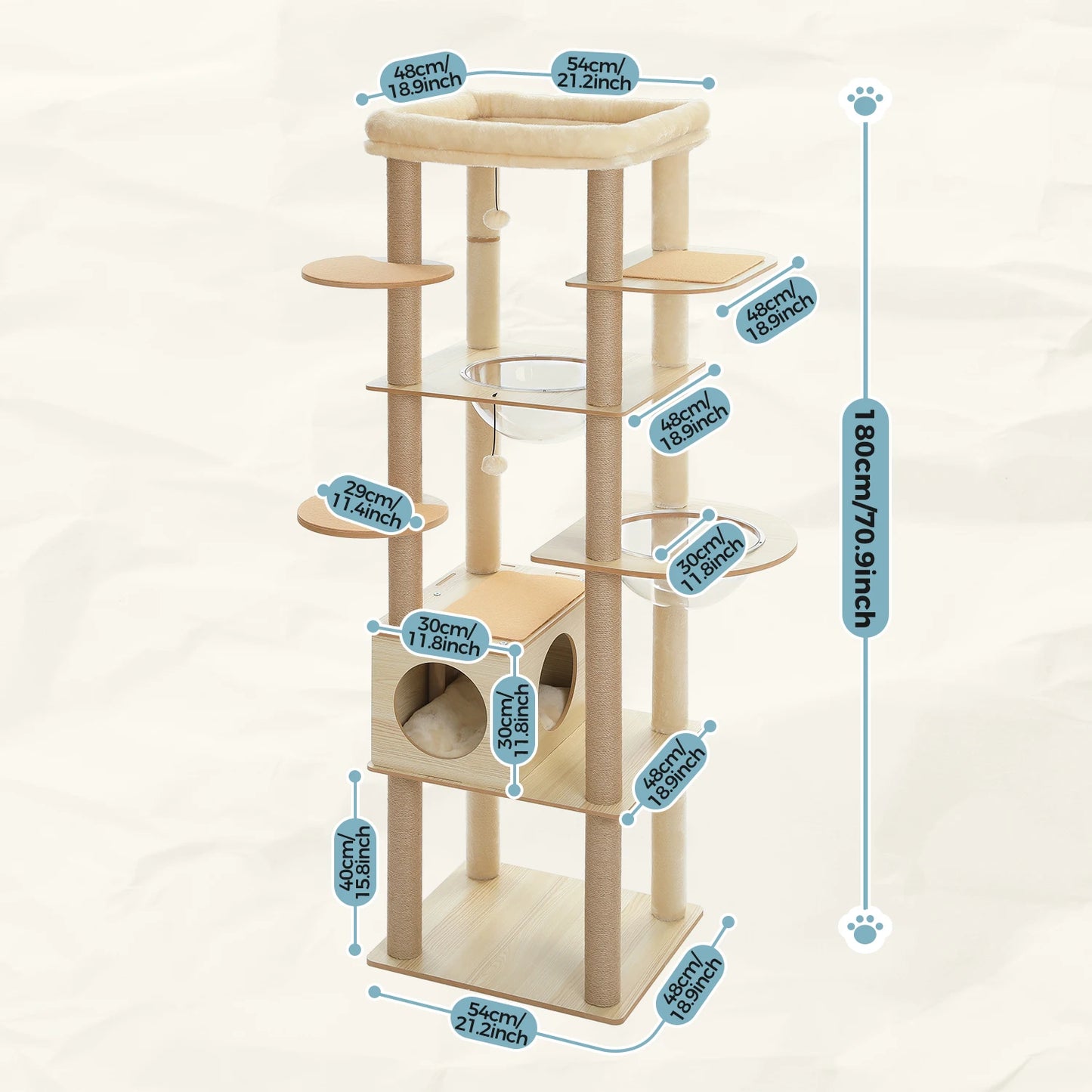 Indoor Wood Cat Tower