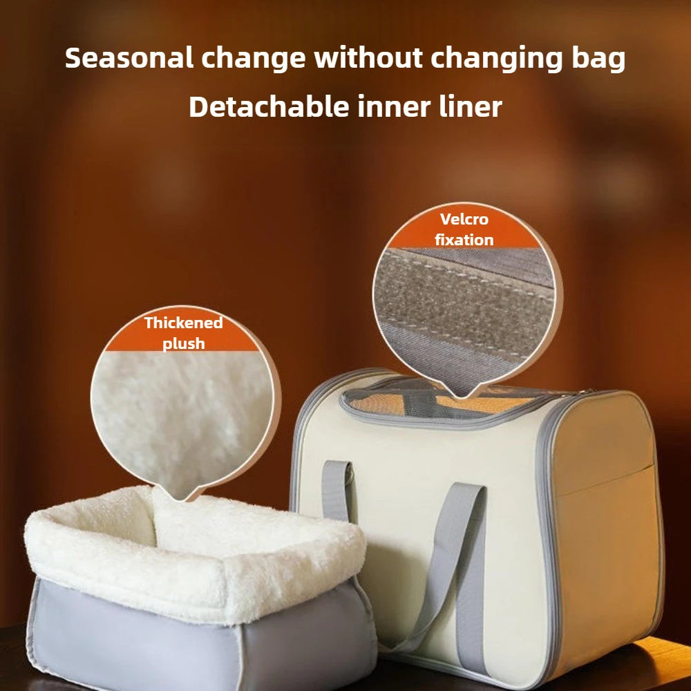 Winter Warm Velvet Cat Backpack