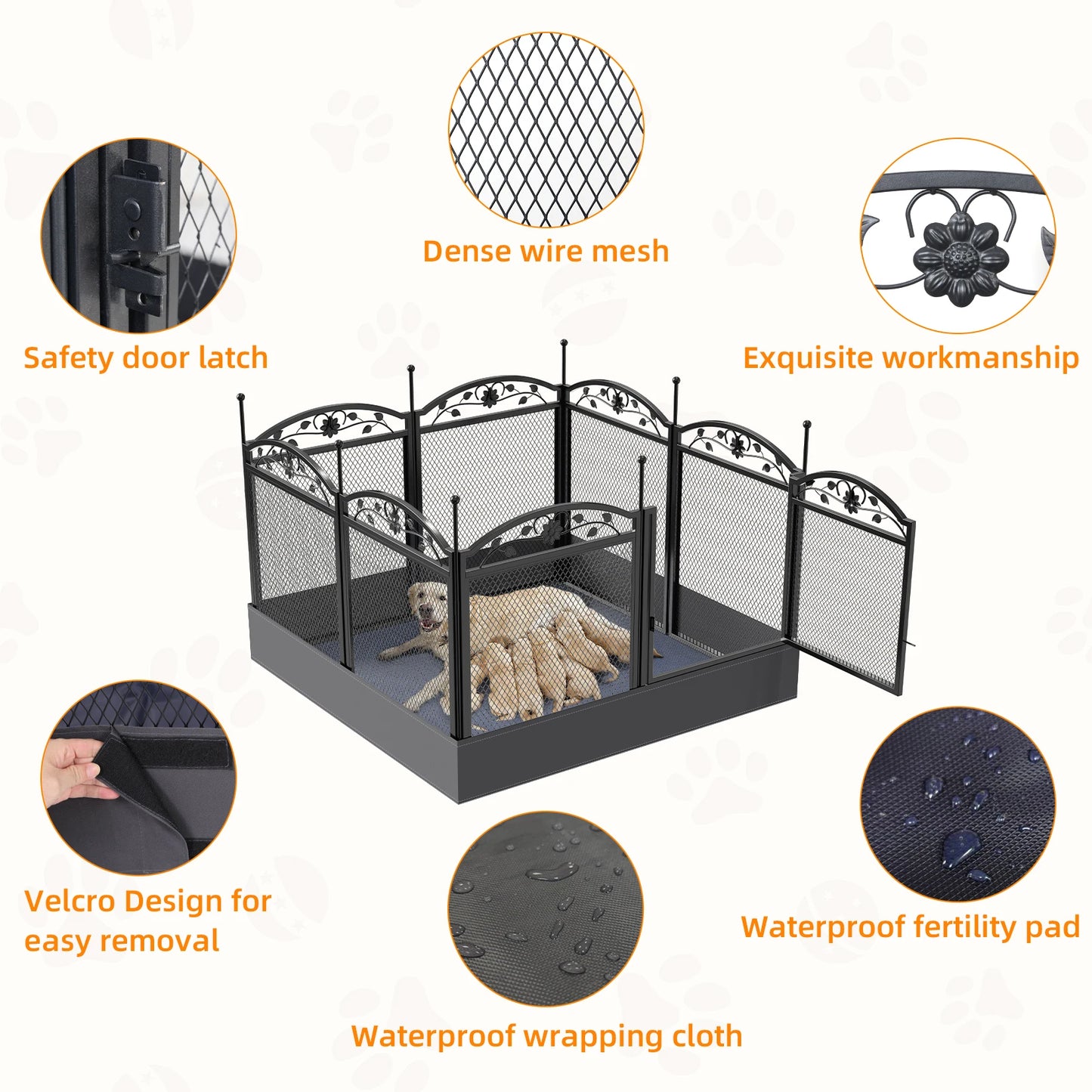 8 Panels Metal Dog Playpen
