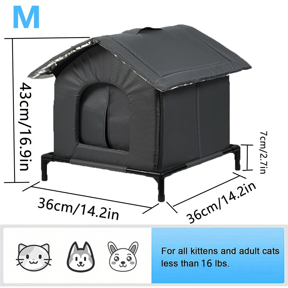 Heated Cat House Waterproof Insulated