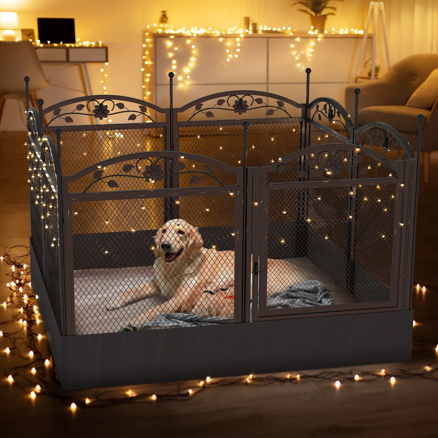 8 Panels Metal Dog Playpen