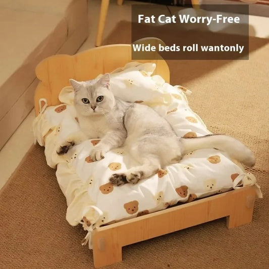 Solid Wood Cat Bed