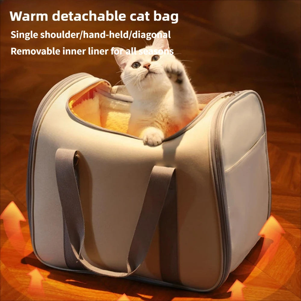 Winter Warm Velvet Cat Backpack
