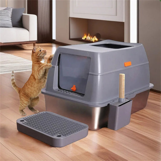 XXL Stainless Steel Cat Litter Box