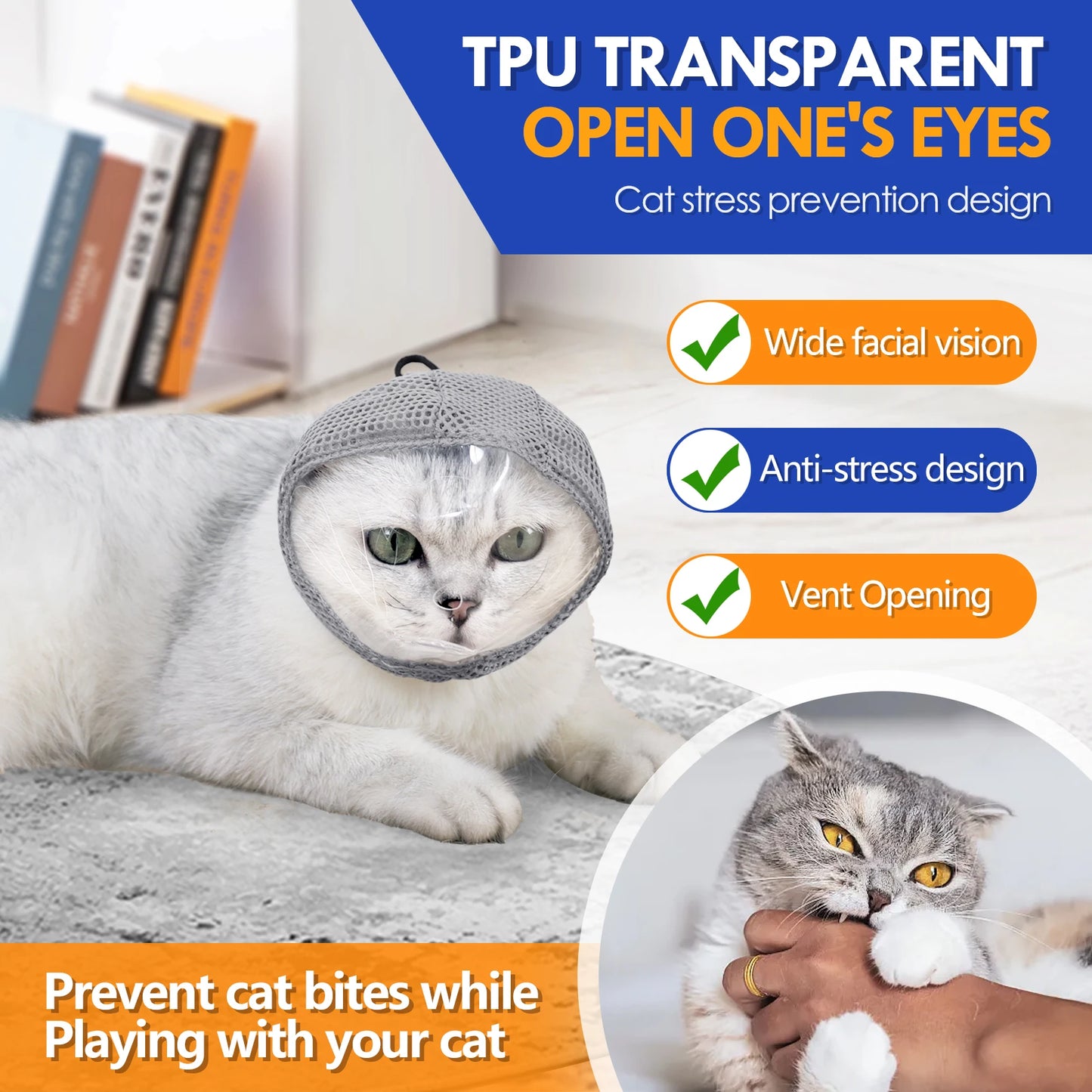 Adjustable Transparent Anti-Bite Cat Mask