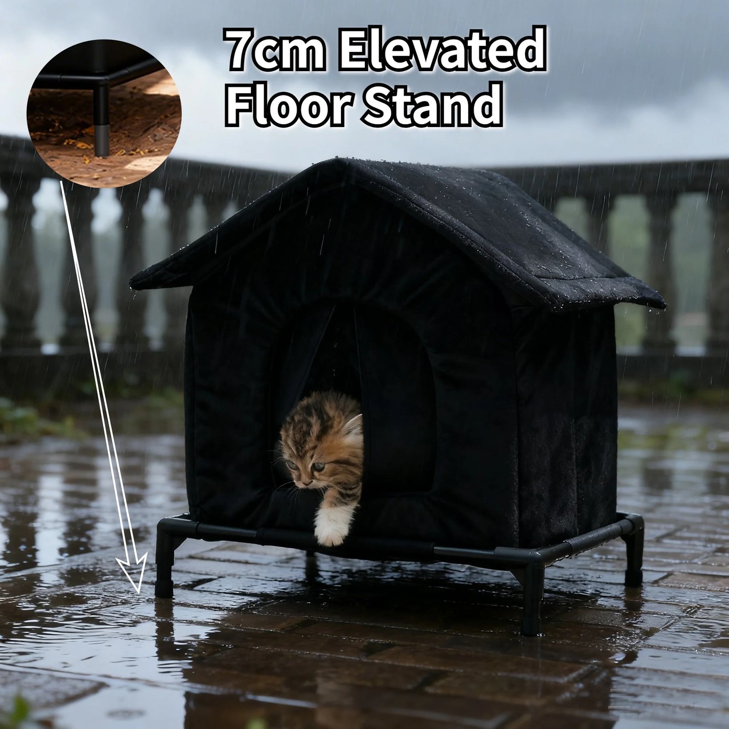 Heated Cat House Waterproof Insulated